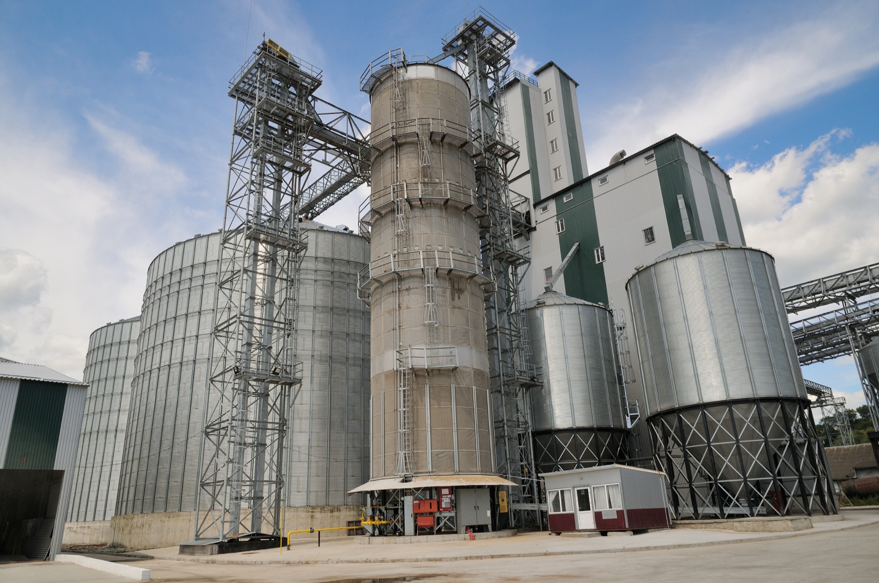 Grain silos at a swine operation